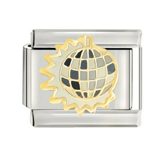 Gold-Plated Titanium Enamel Cross Bracelet - Italian DIY Charm for Little Girls