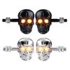 Skull Head LED Amber Turn Signal Universal 10mm Screw Blinkers Motorcycle Indicator Light for 12V Cruiser Chopper Scooter Dirt Bike
