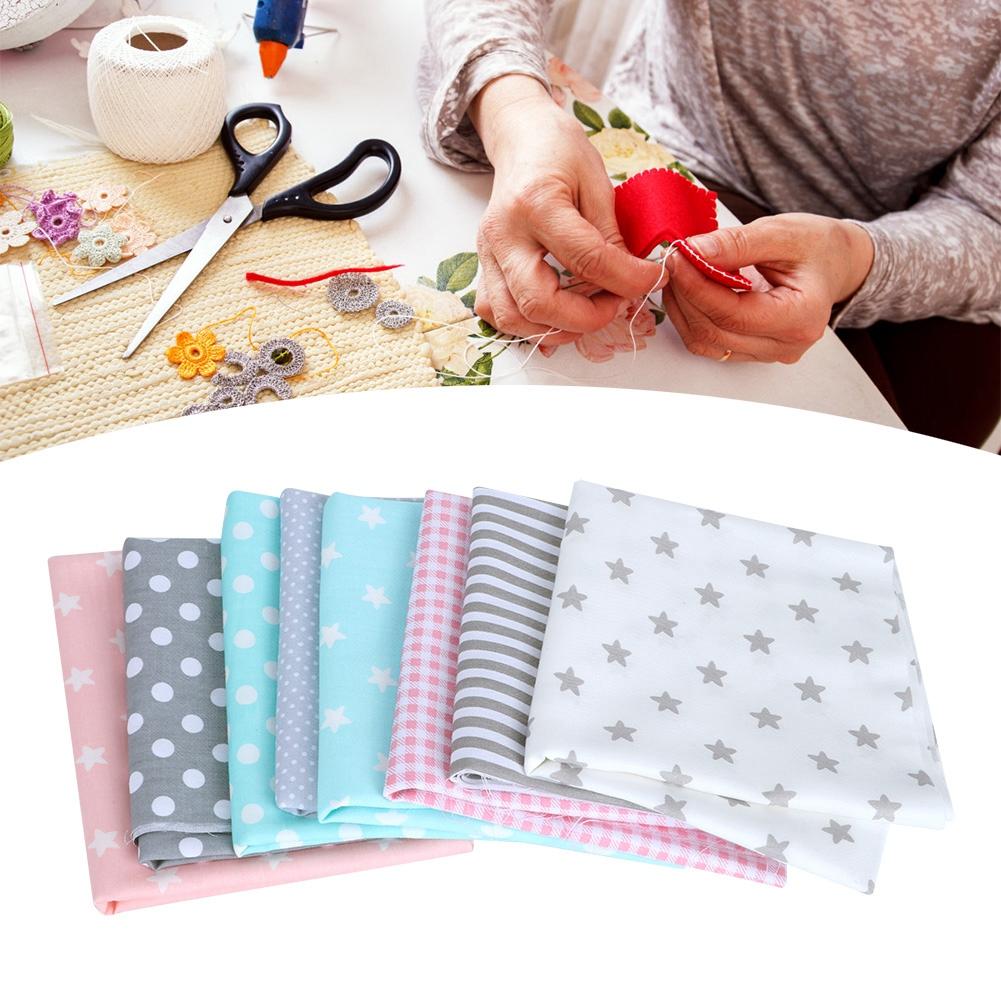 50x50cm 8Pcs Unique Star Dot Pattern Cotton Cloth Printed Cotton Fabric DIY Sewing Material