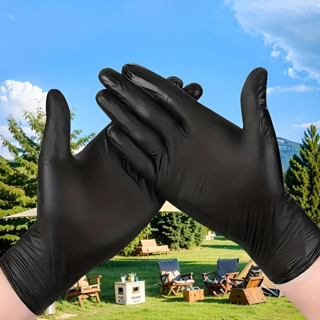 Black Disposable Gloves, Waterproof and Durable for Home Cleaning, Suitable for Kitchen Cleaning, Tattooing, Hair Dyeing, Pet Care, Beauty Salons