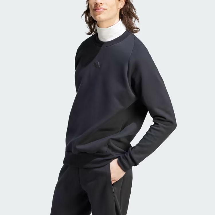 Adidas Z.N.E. Premium Sweatshirt Solid Logo Round Neck Long Sleeve Men Sweatshirt Black IN5109
