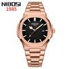 NIBOSI Luxury Man Wristwatch Waterproof Luminous Chronograph Watch for Men Stainless Steel Men's Quartz Watches