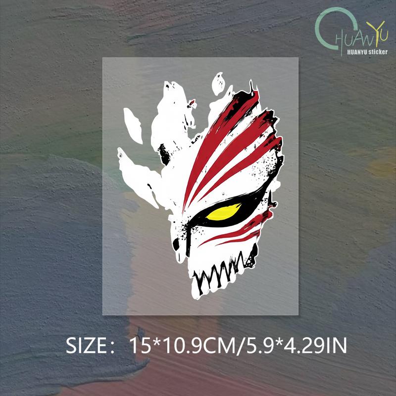 

Hollow Car Sticker Death God Kurosaki Ichigo Void Spirit Pressure Mask Electric Car Motorcycle Painted Glass Sticker 15x10.9cm
