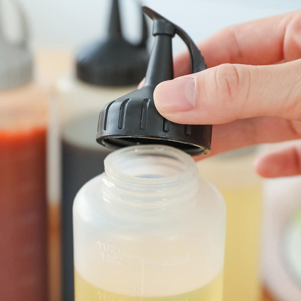 350ml Quetschölspenderflasche mit Messskala Großkalibrig Durchscheinend Auslaufsicher Leer