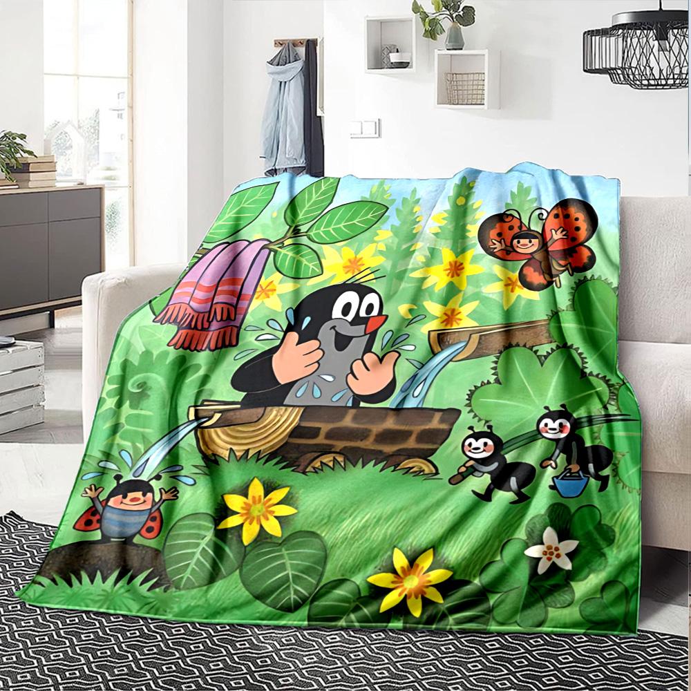 1pc Garden Bugs Bees Flannel Blanket,Ultra Soft Warm Plush Throw for Home Bedroom Bed Sofa Cover Camping Picnic Gift Y7246