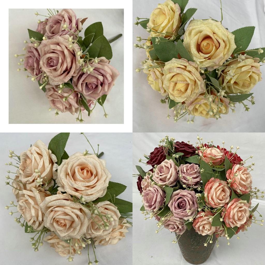 Faux Rose Flower Vase Arrangement For Wedding Photography And Event Decoration