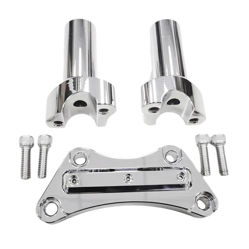 Powerful 3.5Inch Straight Handlebar Riser Top Clamp For 1Inch Bar Dyna Sportster Softail Electroplated Silver