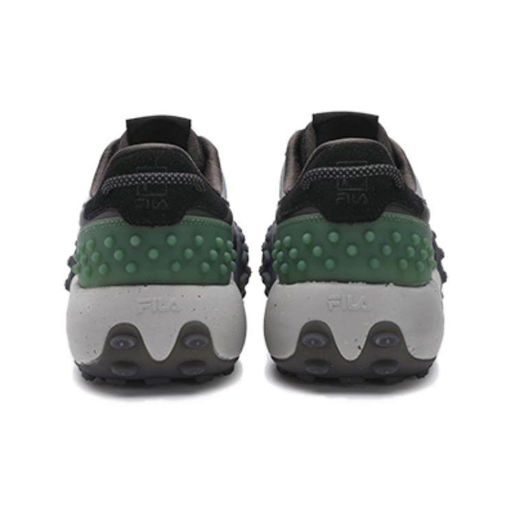 FILA Gara Fabric Cow Split Leather Comfortable Versatile Low-Top Casual Shoes Men sneaker Gray Black F12M413112FBF