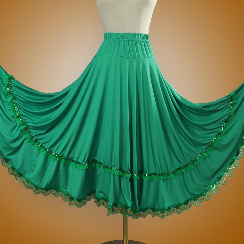 Square Dance Stage Costume: High Waist Ethnic Swing Skirt for Women (Adult, Spring/Summer)