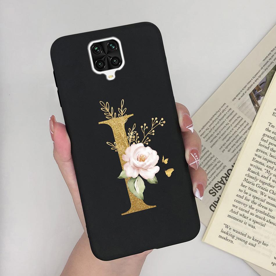 For Xiaomi Redmi Note 9 Pro Case Flowers Letters Silicone Soft TPU Back Cover For Xiomi Redmi Note9 Pro 6.67'' M2003J6B2G Case