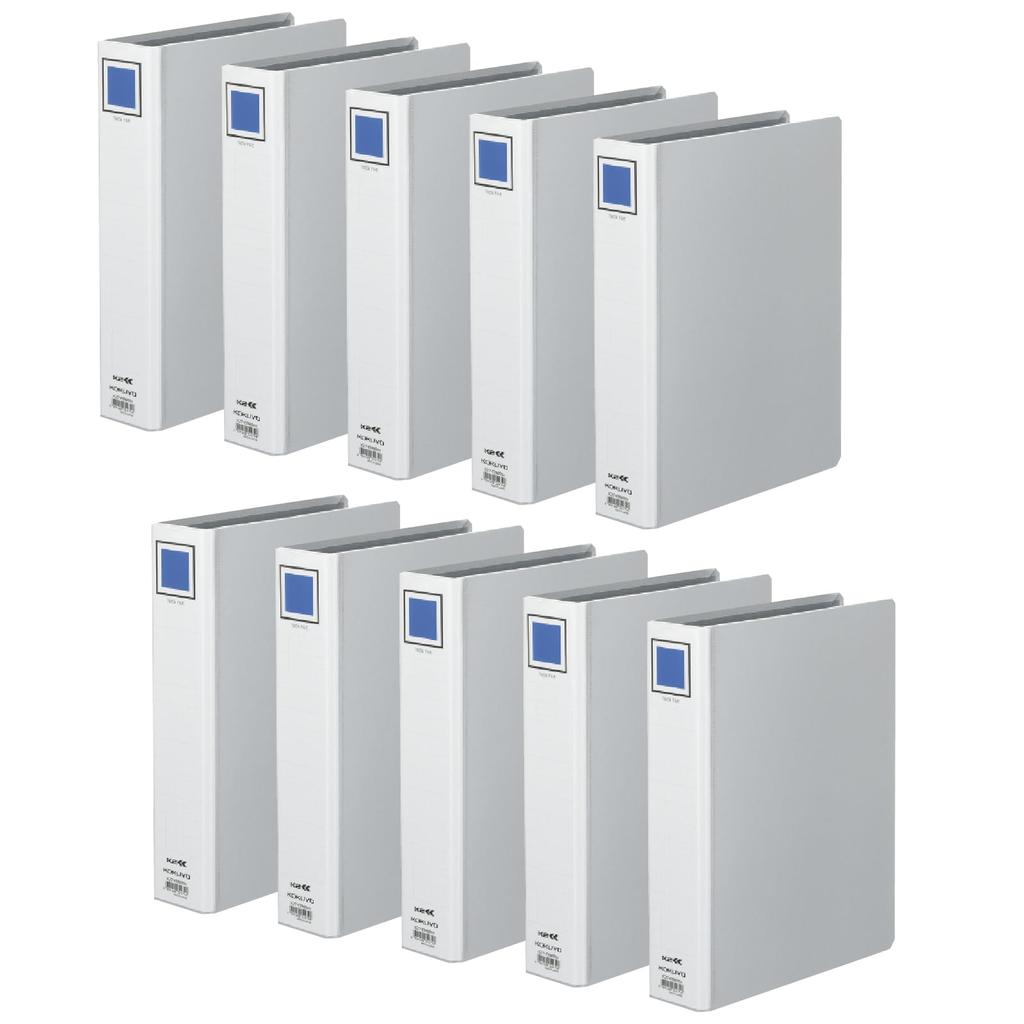 Kokuyo Aktenrohr Akten K2 Doppelte Öffnung A4 Vertikal 500 Blatt Kapazität 2 Löcher Silber 10er-Pack K2F-ETB650CX10