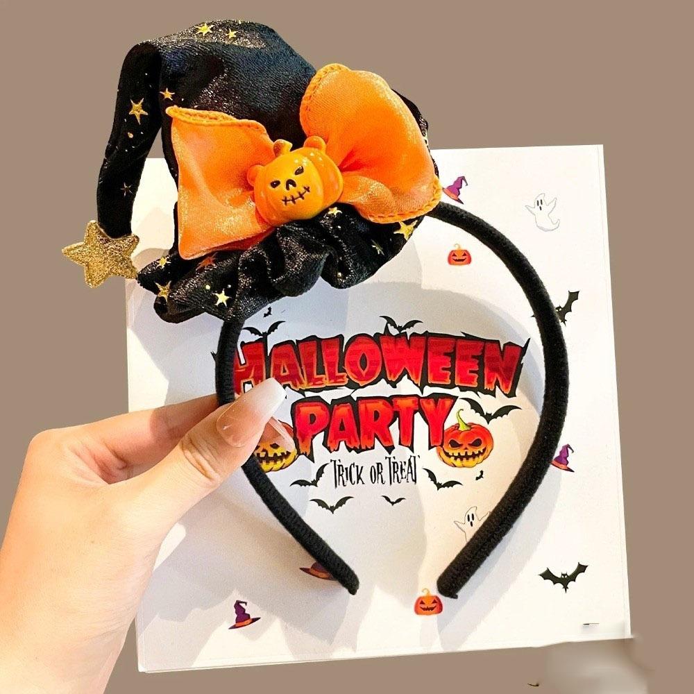 Ghost Witch Hat Headband Pumpkin Cone Hat Hair Hoop Halloween Party Hair Band  Photo Props