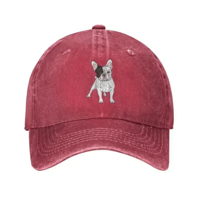 Punk Unisex Cotton French Bulldog Baseball Cap Adult Frenchie Dog Adjustable Dad Hat Men Women Sun Protection