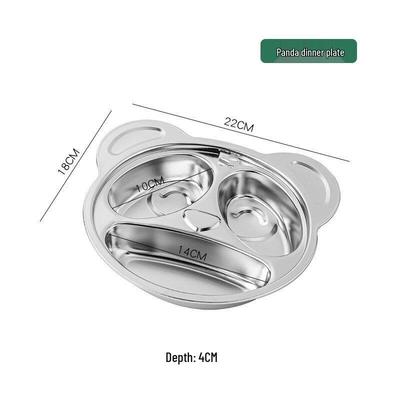 Kids' Stainless Steel Divided Cartoon Dinner Plate