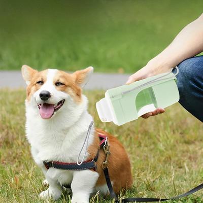 Portable Water Bottle For Dogs Leakproof Dog Water Bottle With Food Container Drinking Feeder Clear Dog Travel Water Dispenser