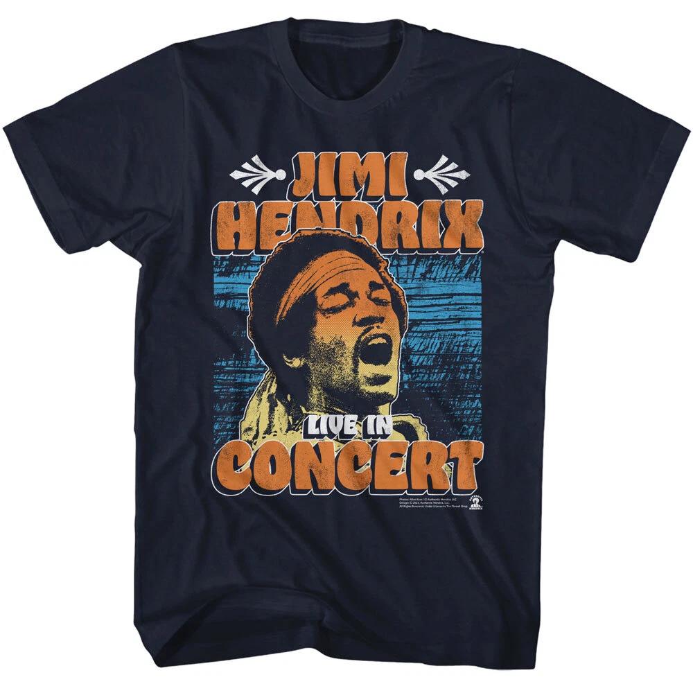 Jimi Hendrix Live In Concert Men s T Shirt Rock Band Tour Merch L