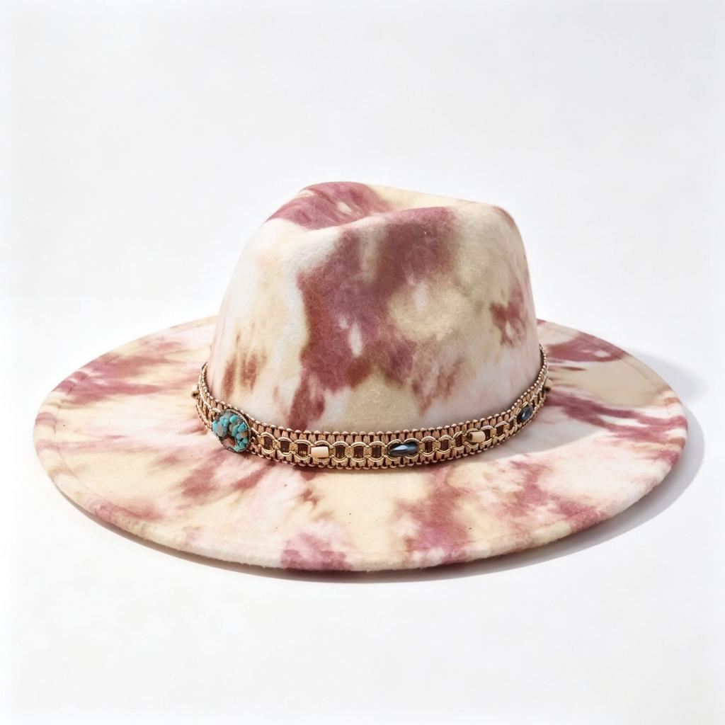 Tie-dye Western Cowboy Hat European, American and British Style Cowboy Hat Fashion Accessories Personalized Versatile Cowboy Hat New