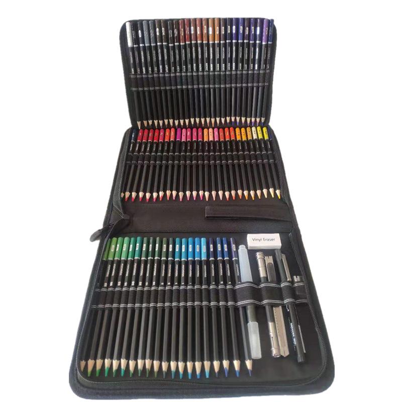 78-Piece Water-Soluble Multi-Color Zipper Pouch Colored Pencil Set