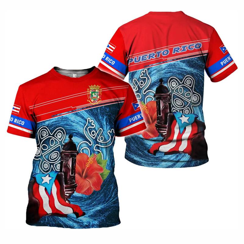 Puerto Rico Flag Graphic T-shirt Men 3d Printed T Shirt Children Short Sleeves