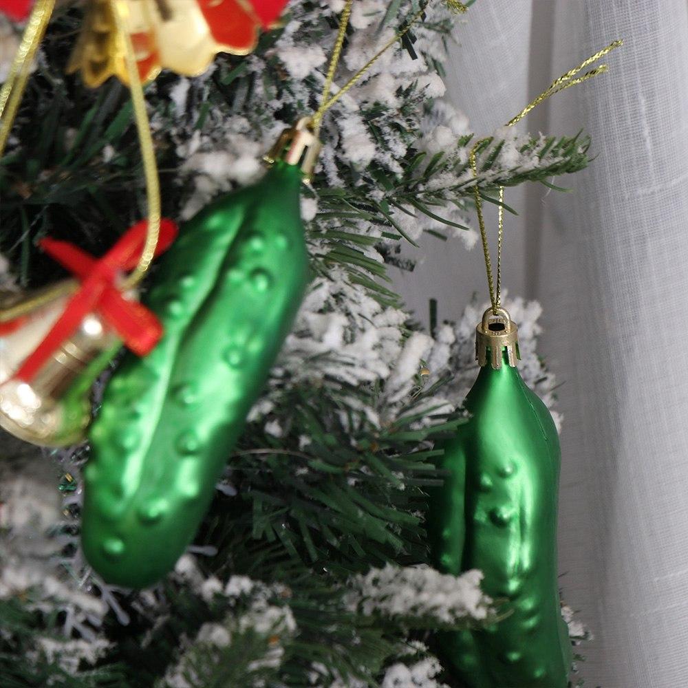 Reusable Christmas Cucumber Pickle Pendant Plastic Xmas Tree Ornaments  Merry Christmas Decorations
