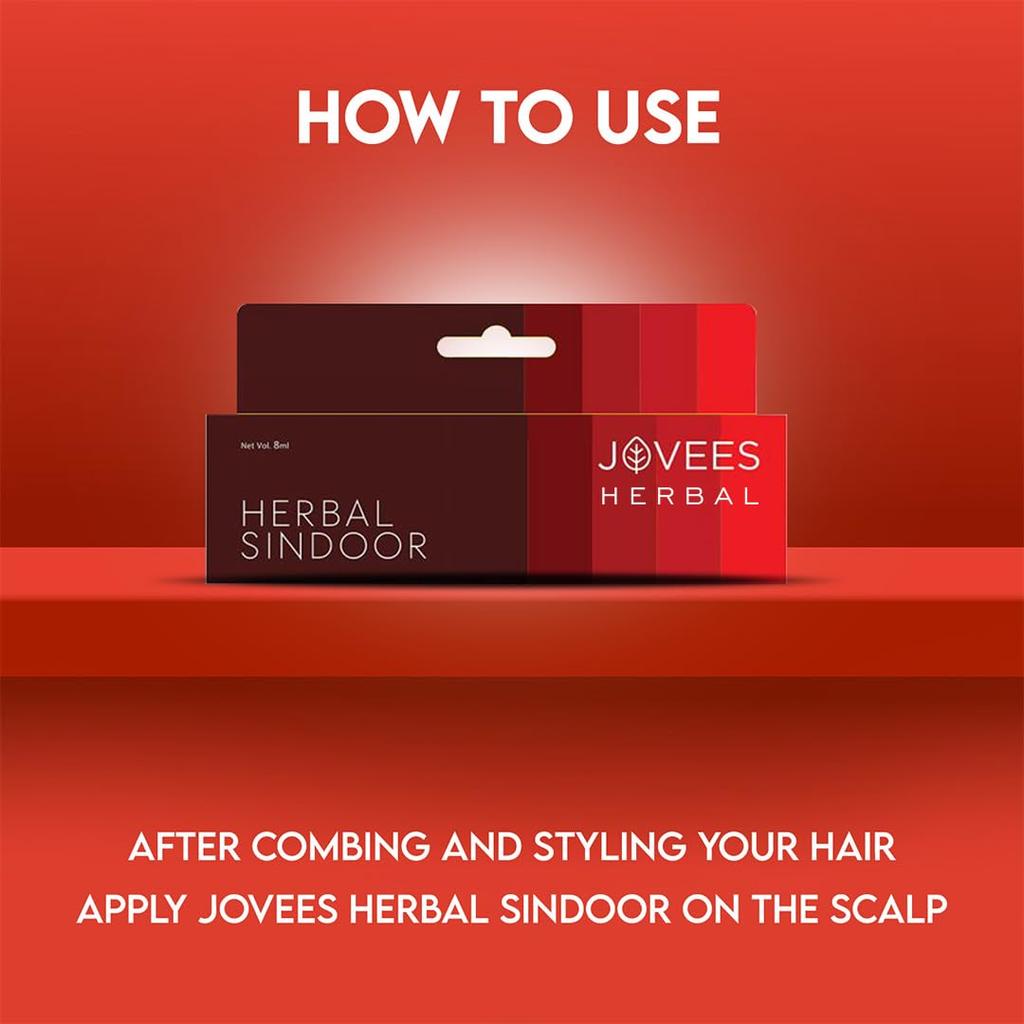 Jovees Herbal Sindoor Red 5ML Pack of 2 Quick Drying Long Lasting Water-Proof Smudge-Proof For All Skin Types