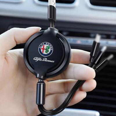 Fast Charing Data Cable 100W Multifunctional 3 In 1 Data Cord For Alfa Romeo Giulietta Giulia Stelvio 156 Gt 159 147 166 Gtv