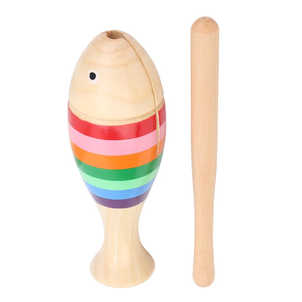 Hölzernes Perkussionsinstrument Ahorn Fischförmig Kinder Cartoon Spielzeug mit Schlägel