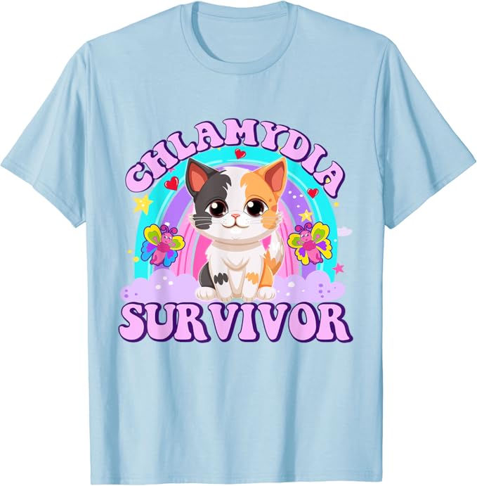 

Chlamydia Survivor Cat Meme Funny Shirts for Men Adult Humor T-Shirt Cat Oddly Specific Graphic Tee Kitty Lover Kitten Clothes 4XL