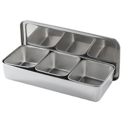 Commercial Stainless Steel Multi-Compartment Seasoning Box