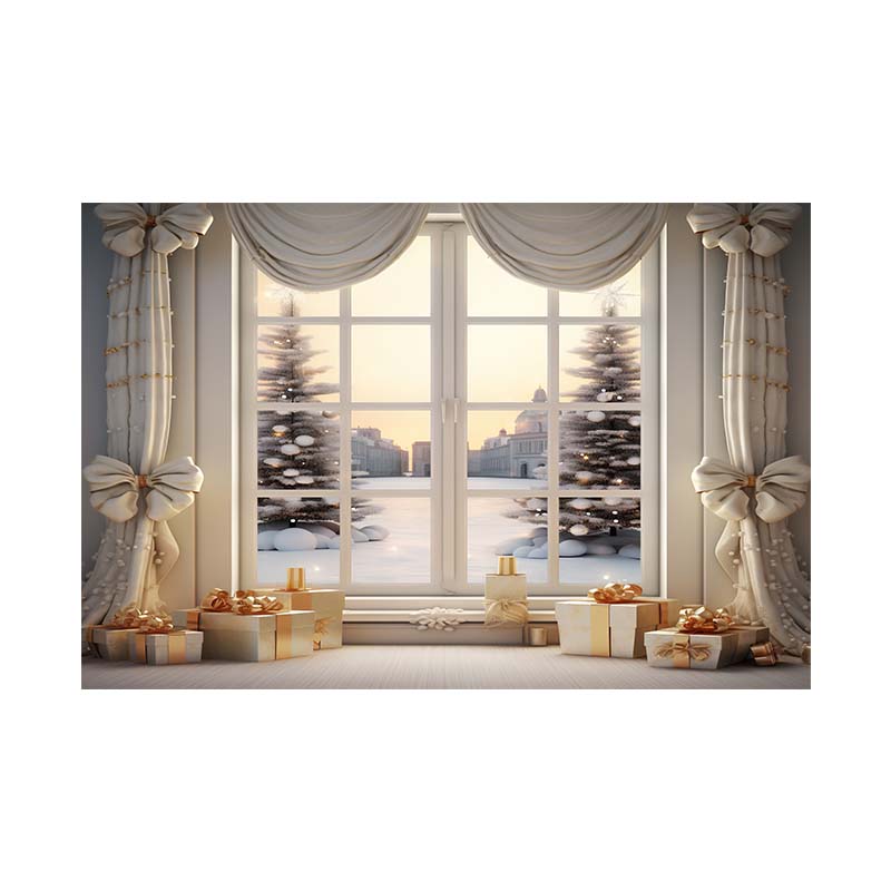 Indoor Window Sill Winter Snow Scene Children Shooting Background Cloth Background Wall Decoration Photo Cloth