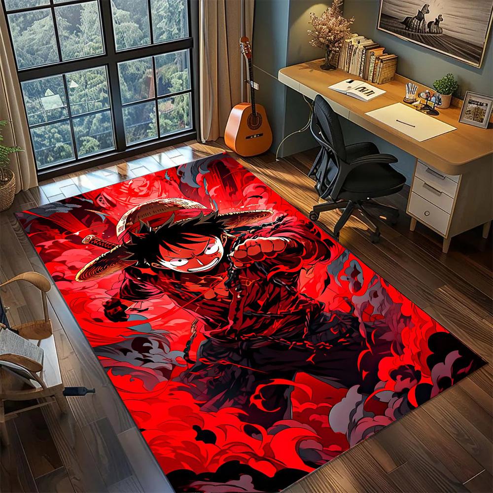 Luffy Large Indoor Stylish Rug, Non Slip Washable Carpet Floor Mat Home Gamer Bedroom Decor.-TING