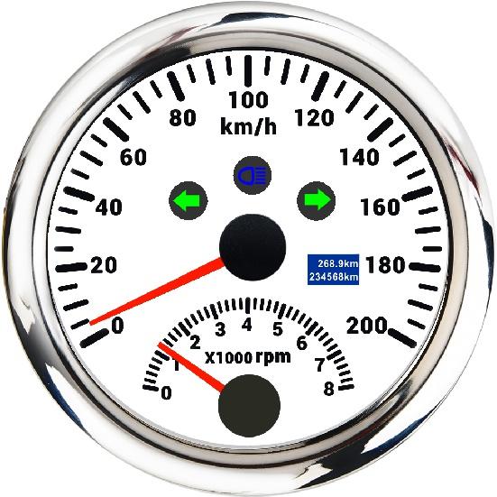 New 85mm Digital Car Truck Boat GPS Speedometer Gauge 0-200KM/H 0-120kmh Speed Meter Tachometer 8000RPM for Car Boat ATV