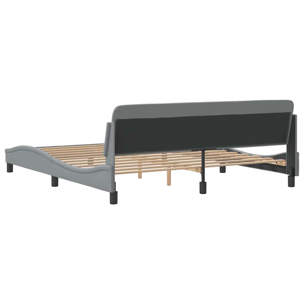 Bed Frame Dover Light Gray 183x213 cm Fabric