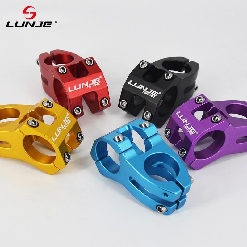 LUNJE Mountain Bike Stem Hollow Design Downhill Short 31.8mm Clamp 45mm Length Aluminum Alloy Bicycle Accessory
