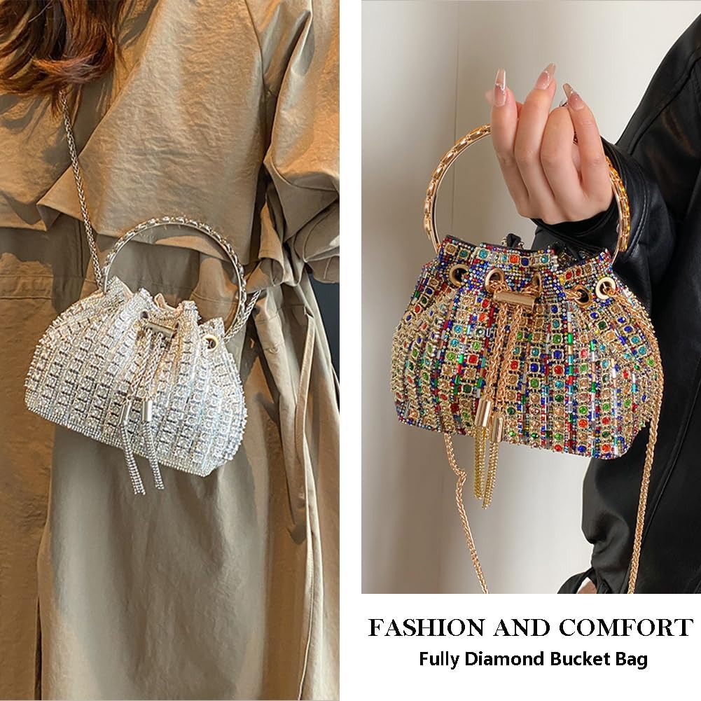 Women Rhinestone Evening Bag Sparkly Bling Clutch Purse Diamond Handbag for Party Club Wedding Prom