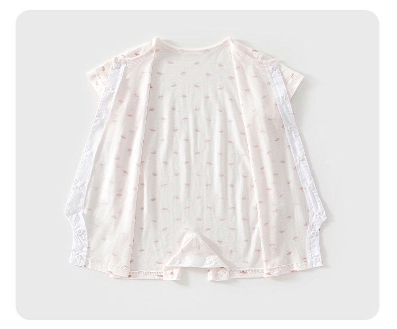 Summer Short Sleeve Cotton Baby Girl Romper - Lightweight Newborn Crawling Pajamas