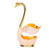 7pcs Zinc Alloy Coffee Spoon Set Swan Base Holder Tea Spoon Set Dessert Spoon Set  For Ice Cream