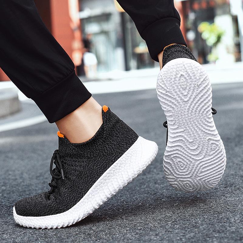 39-46 Men's Sneakers Flying Weaving Shoes A Breathable Lightweight Soft Bottom Ultra-light, Large Size Sock Shoes