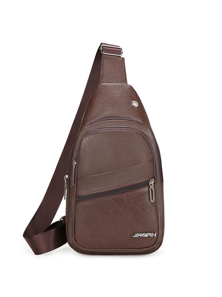 

Men s Waterproof Multi-Pocket Crossbody Bag - 2025 Korean Style 31×16×5 cm темно-коричневого кольору