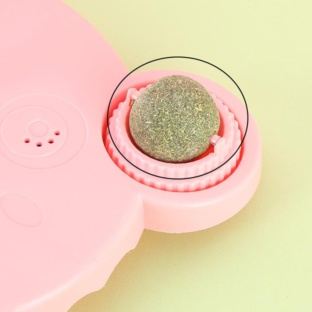 Cat Food Toy, Cat Circle Track Toy, Leaky Food Design, Sturdy Construction, Plastic Cat Treat Dispenser Toy (Pink)