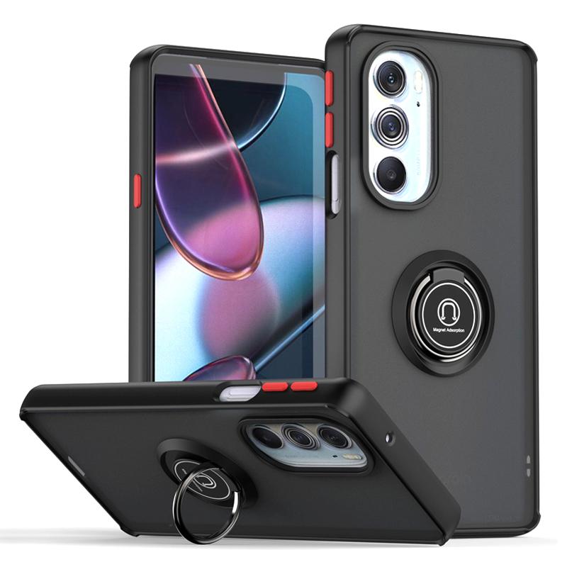 Shockproof Ring Stand Magnetic Matte Back Cover For Motorola Moto G85 G75 G55 G35 G15 G05 5G Case Soft Frame Hard PC Armor Funda
