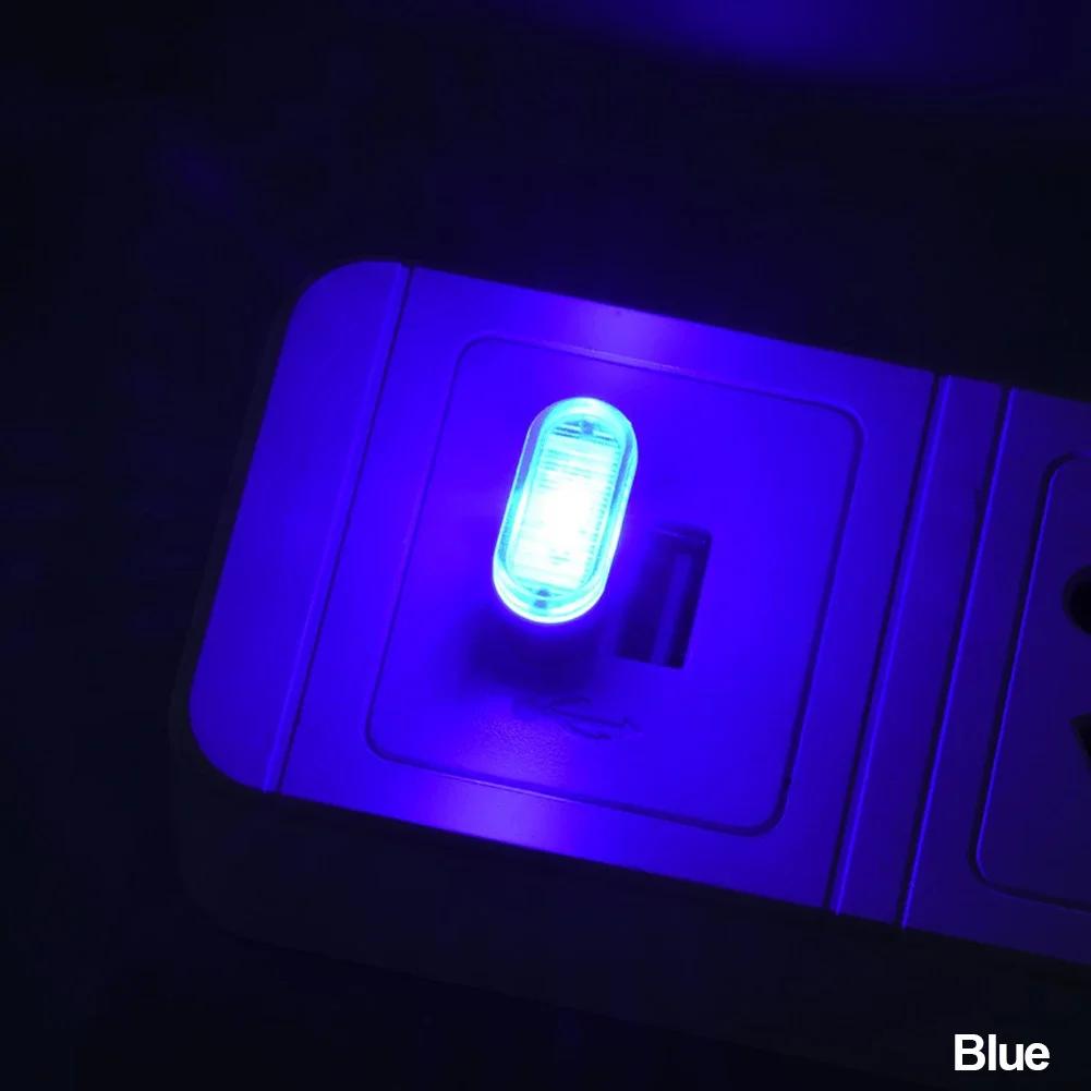 

Mini Car USB Atmosphere Light LED USB Night Light Modeling Car Ambient Light Neon Interior Light синий