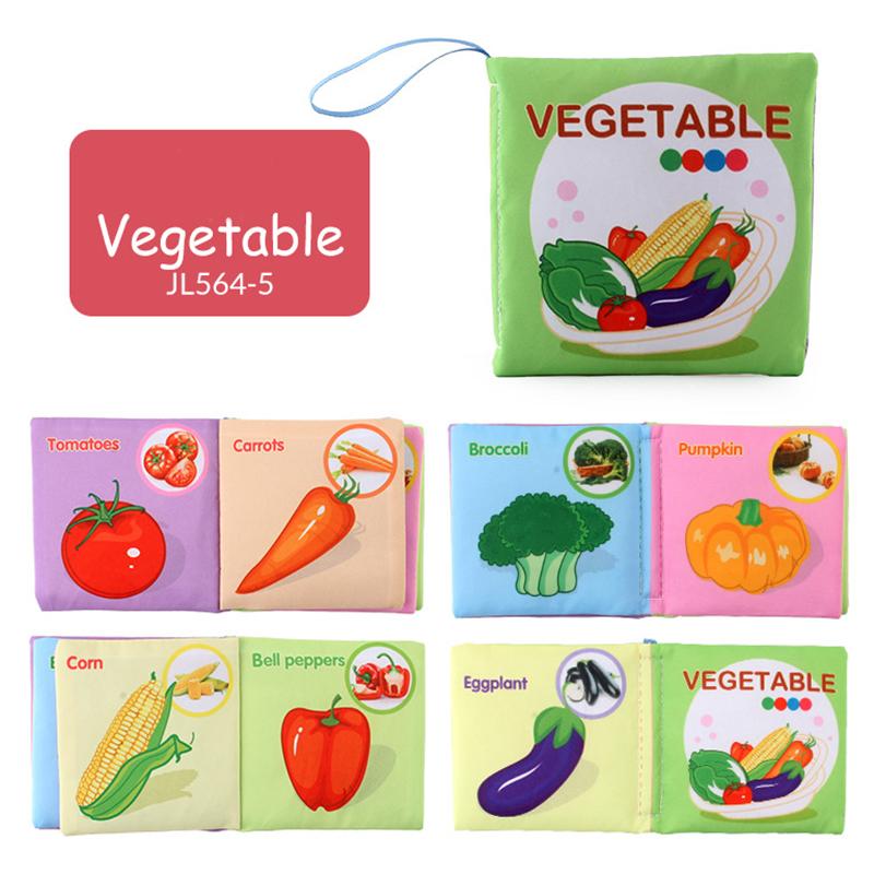 Children Enlightenment Early Educational Toys Kids Cloth Books English Animal Car Fruit Cognitive Book for Toddlers 12-72 Month