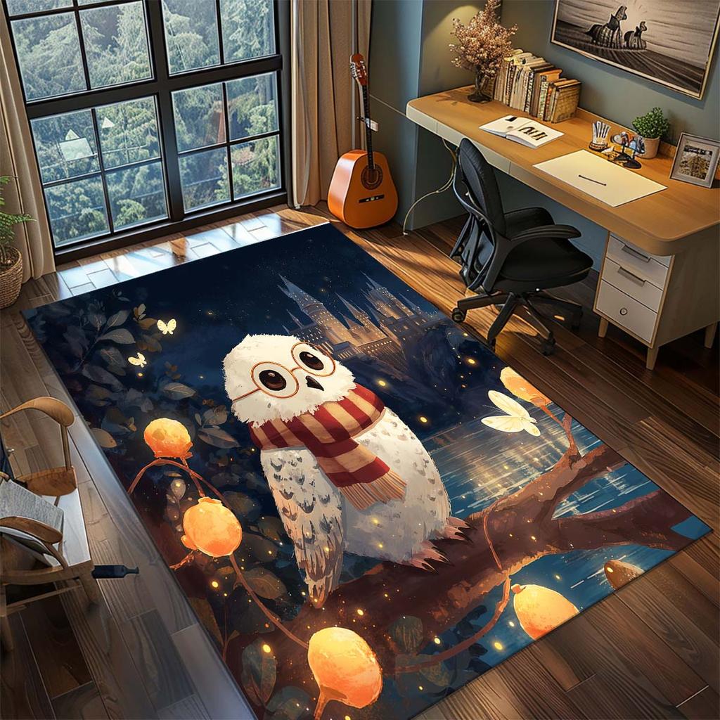 Harry Potter Magic Owl Anime Rug Carpet Large Area Rug Non Slip Washable Floor Mat Gamer Room Bedroom Home Decor -QJY