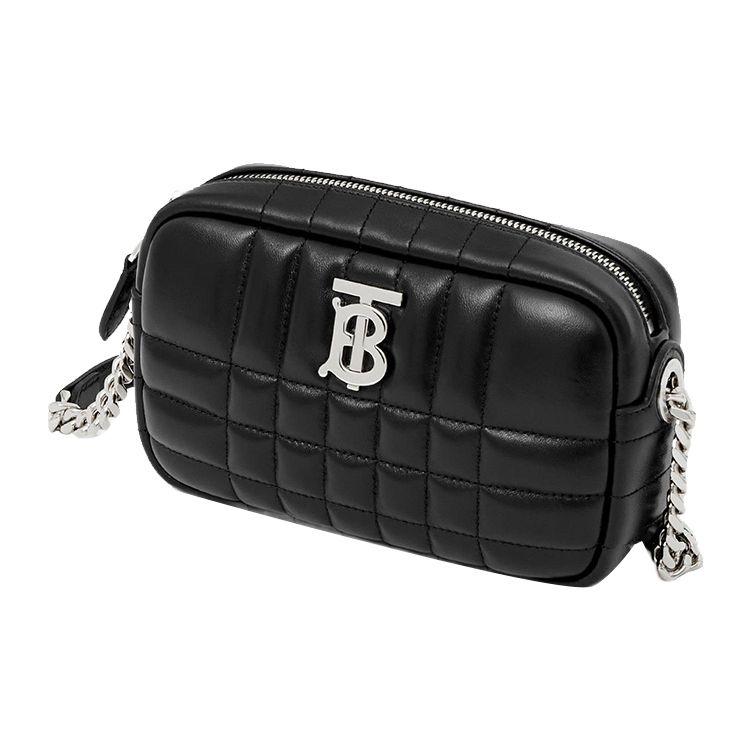 Burberry Lola Bag With Silver Logo Adjustable Chain Strap Lambskin Camera Crossbody Shoulder Bag Women Bags Black 80648541