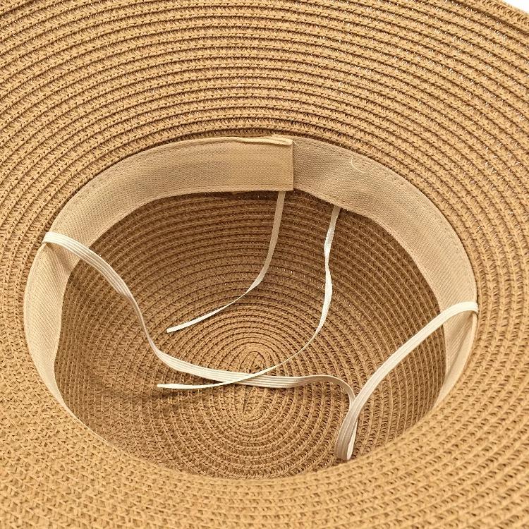 Foldable straw hat children summer small fresh versatile beach visor sun protection bucket hat