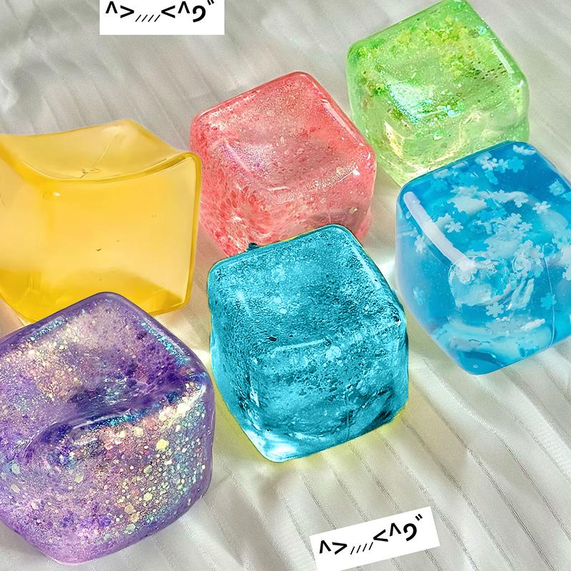Squishy Ice Cube Fidget Toys Stress Relief Ball For Adults Kids Squeeze Ball Toys Gift