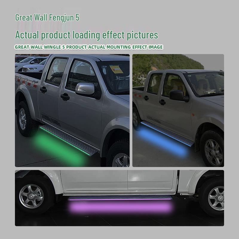 Wingle 5 SUV Aluminum Side Footboard with Purple Lights
