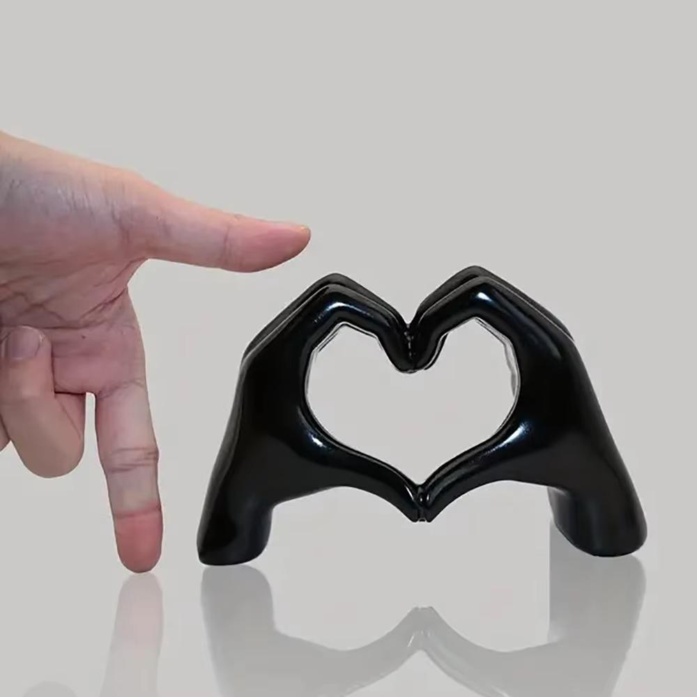 Love Gesture Resin Statues Sculptures Desktop Ornament Sculpture Figurines Simple Art Crafts Office Home Decoration Holiday Gift