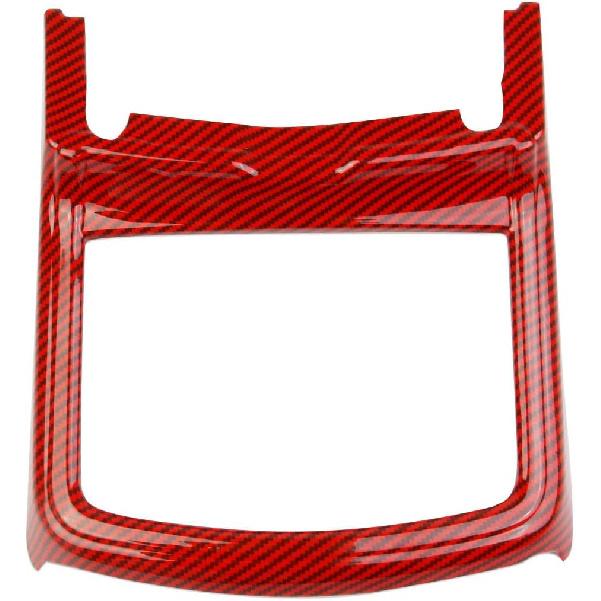 Kohlefaser Becherhalter Abdeckung Zierleiste Dekor Aufkleber für Dodge Charger 2015-2021/ Chrysler 300 2015-2021 rot